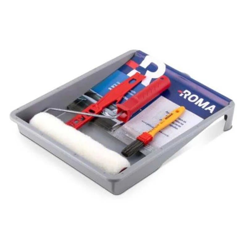 Kit Pintura Rolo La 23cm Bandeja Pincel e Garfo Roma